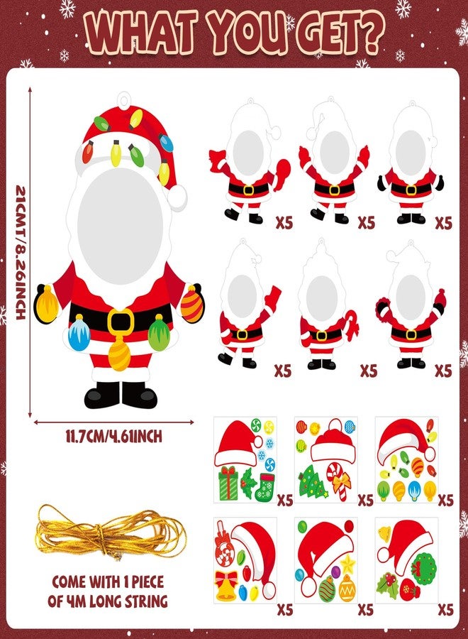 Lonfliness 24 Sets Christmas Santa Claus Picture Frame Craft Kit DIY Santa Claus Craft for Children Toddlers Christmas Winter Home Classroom Crafts Arts Crafts for Kids Xmas Party Game School Activity - Image 2